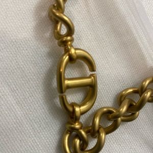 Gold Finishing CHRISTIAN DIOR (C D) LINK CHOKER NECKLACE exactly as pictured